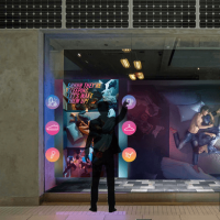 全息投影玻璃墙面投影膜 墙面互动游戏设备 3D广告橱窗投影